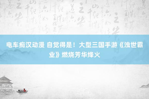 电车痴汉动漫 自觉得是！大型三国手游《浊世霸业》燃烧芳华烽火