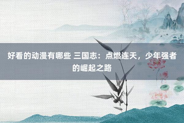 好看的动漫有哪些 三国志：点燃连天，少年强者的崛起之路