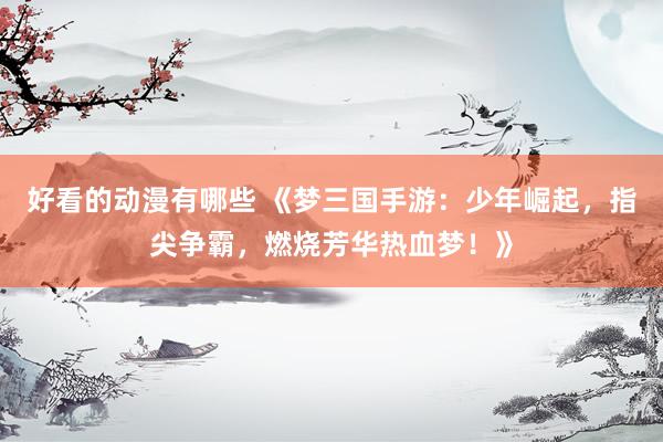 好看的动漫有哪些 《梦三国手游：少年崛起，指尖争霸，燃烧芳华热血梦！》