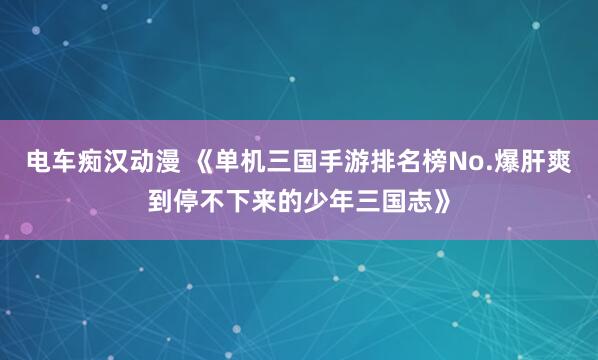 电车痴汉动漫 《单机三国手游排名榜No.爆肝爽到停不下来的少年三国志》