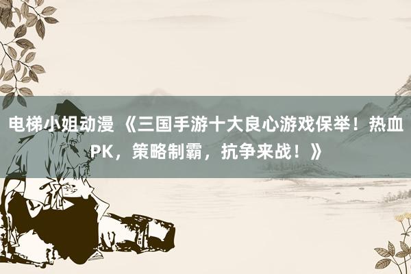 电梯小姐动漫 《三国手游十大良心游戏保举！热血PK，策略制霸，抗争来战！》