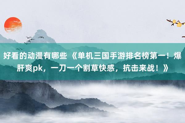 好看的动漫有哪些 《单机三国手游排名榜第一！爆肝爽pk，一刀一个割草快感，抗击来战！》