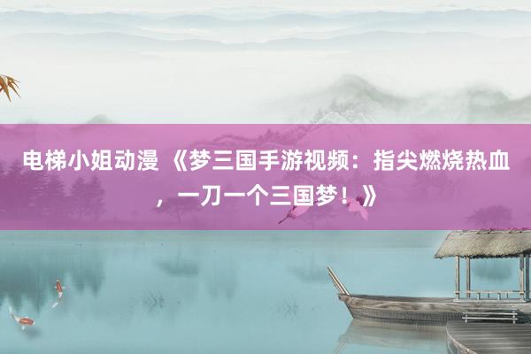 电梯小姐动漫 《梦三国手游视频：指尖燃烧热血，一刀一个三国梦！》