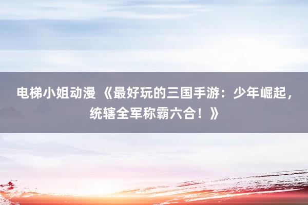 电梯小姐动漫 《最好玩的三国手游：少年崛起，统辖全军称霸六合！》