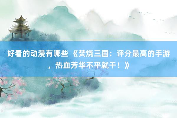 好看的动漫有哪些 《焚烧三国：评分最高的手游，热血芳华不平就干！》