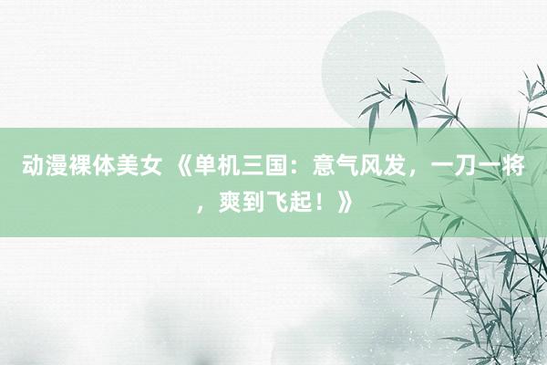 动漫裸体美女 《单机三国：意气风发，一刀一将，爽到飞起！》