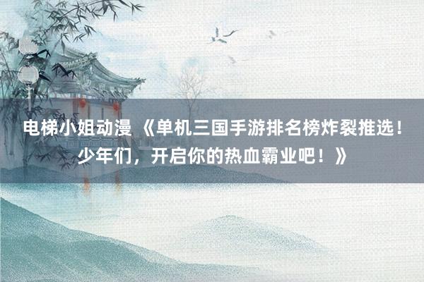 电梯小姐动漫 《单机三国手游排名榜炸裂推选！少年们，开启你的热血霸业吧！》