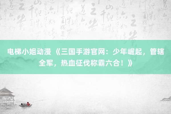 电梯小姐动漫 《三国手游官网：少年崛起，管辖全军，热血征伐称霸六合！》