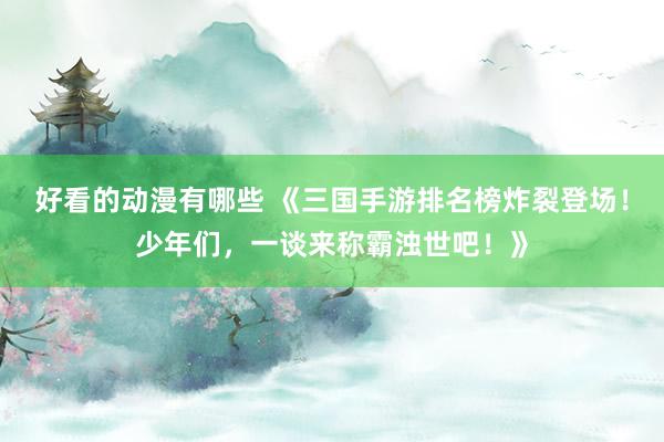 好看的动漫有哪些 《三国手游排名榜炸裂登场！少年们，一谈来称霸浊世吧！》
