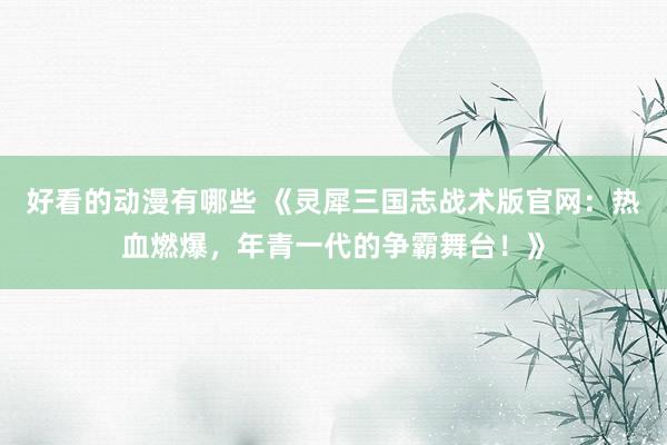 好看的动漫有哪些 《灵犀三国志战术版官网：热血燃爆，年青一代的争霸舞台！》